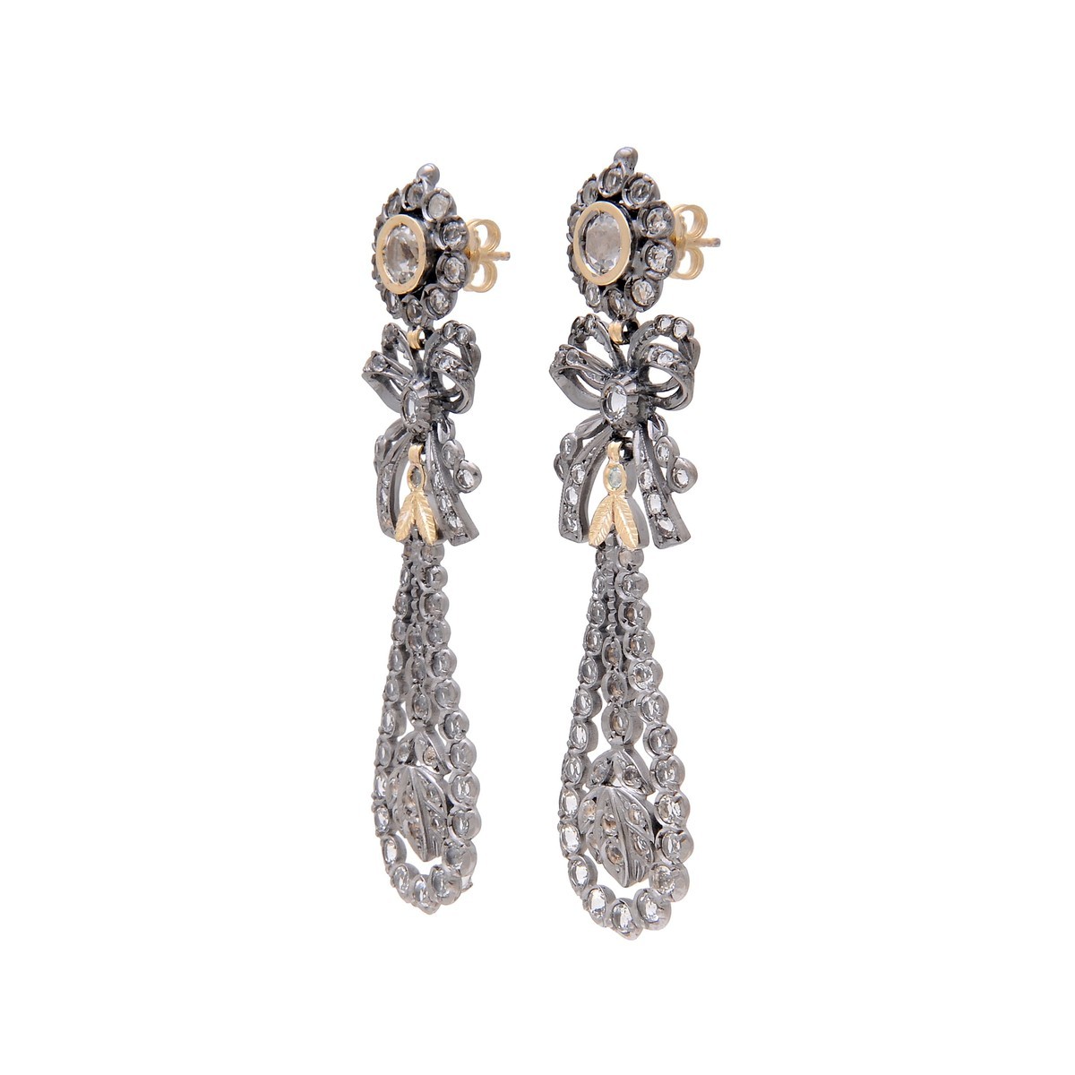 Casa Padrino Pendientes Emperador de Cristal de Roca en Plata y Oro Casa Padrino Pendientes Emperador de Cristal de Roca en Plata y Oro