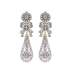 Casa Padrino Pendientes Emperador de Cristal de Roca en Plata y Oro Casa Padrino Pendientes Emperador de Cristal de Roca en Plata y Oro
