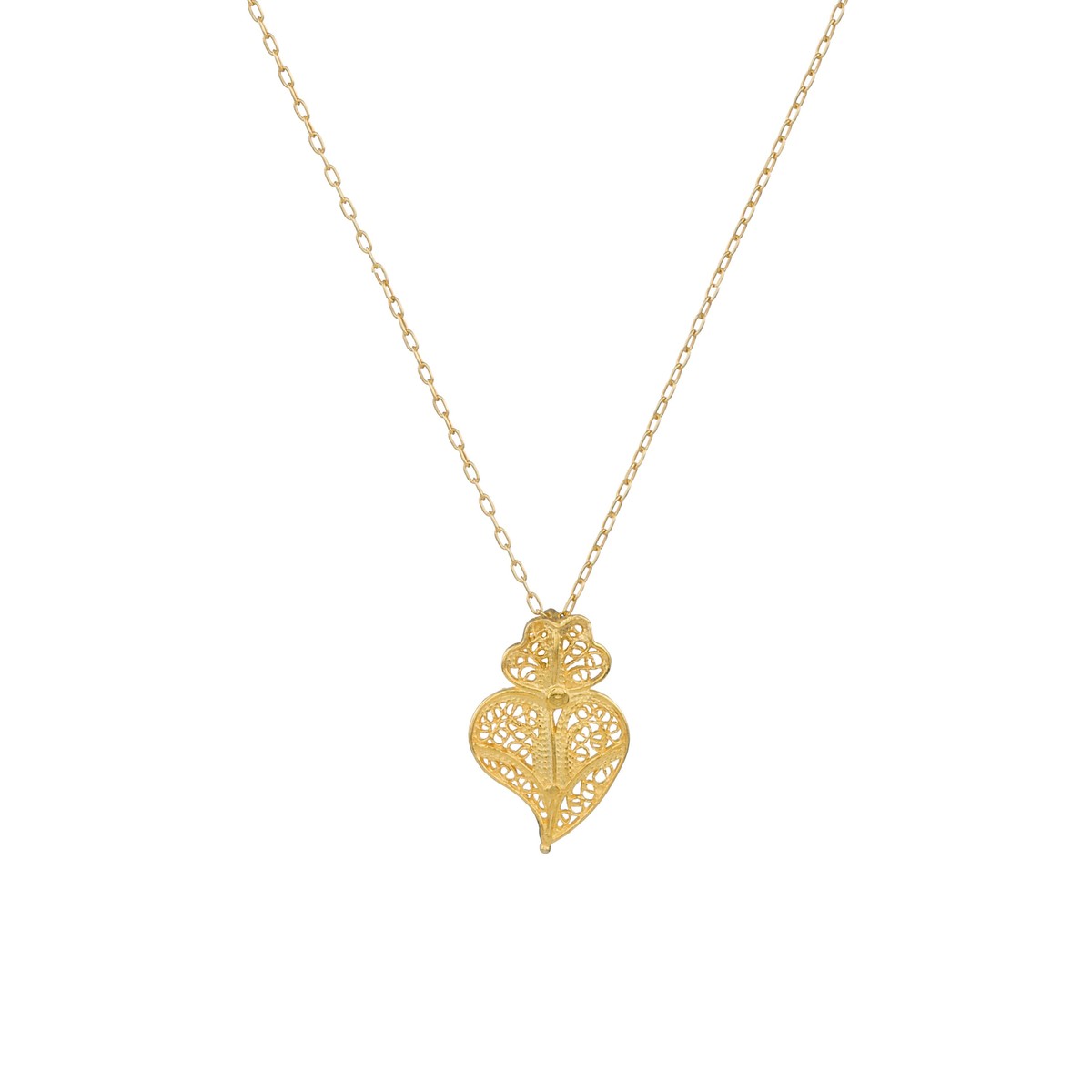 Casa Padrino Collar Corazón de Viana de Plata bañada en oro Casa Padrino Collar Corazón de Viana de Plata bañada en oro