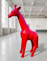 Casa Padrino sculpture décorative de luxe Giraffe H. 50 cm - Sculpture décorative - Figurine décorative - Figurine animale - Décoration de jardin