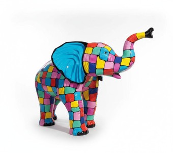 Casa Padrino scultura decorativa di lusso Elefant Bunt A. 115 cm - Enorme scultura da giardino - Scultura a grandezza naturale - Scultura decorativa XXL Casa Padrino scultura decorativa di lusso Elefant Bunt A. 115 cm - Enorme scultura da giardino - Scultura a grandezza naturale - Scultura decorativa XXL