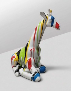 Casa Padrino scultura decorativa di lusso Giraffe Rykiel Sitzend A. 80 cm - Scultura decorativa - Figura decorativa - Figura animale - Decorazione da giardino Casa Padrino scultura decorativa di lusso Giraffe Rykiel Sitzend A. 80 cm - Scultura decorativa - Figura decorativa - Figura animale - Decorazione da giardino