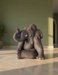Casa Padrino scultura decorativa di lusso Elefant Sitzend A. 51 cm - Scultura decorativa - Figura decorativa - Figura animale - Decorazione da giardino Casa Padrino scultura decorativa di lusso Elefant Sitzend A. 51 cm - Scultura decorativa - Figura decorativa - Figura animale - Decorazione da giardino