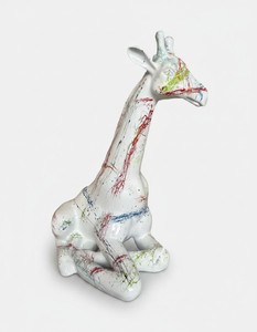 Casa Padrino scultura decorativa di lusso Giraffe Sitzt Splash A. 80 cm - Scultura decorativa - Figura decorativa - Figura animale - Decorazione da giardino Casa Padrino scultura decorativa di lusso Giraffe Sitzt Splash A. 80 cm - Scultura decorativa - Figura decorativa - Figura animale - Decorazione da giardino