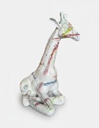 Casa Padrino scultura decorativa di lusso Giraffe Sitzt Splash A. 80 cm - Scultura decorativa - Figura decorativa - Figura animale - Decorazione da giardino Casa Padrino scultura decorativa di lusso Giraffe Sitzt Splash A. 80 cm - Scultura decorativa - Figura decorativa - Figura animale - Decorazione da giardino