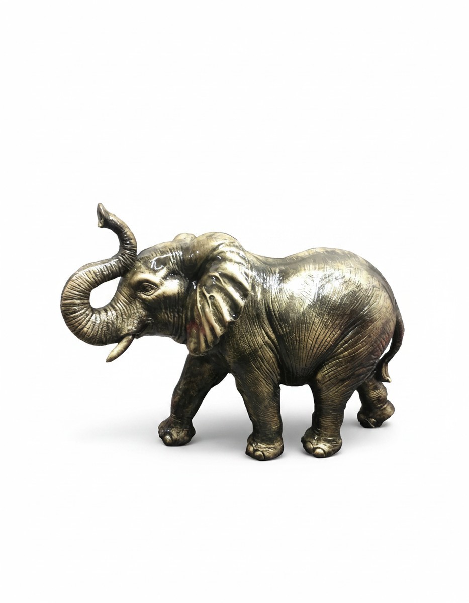 Casa Padrino Luxus Deko Skulptur Elefant Gold Patinierter H. 47 cm - Deko Skulptur - Deko Figur - Tierfigur - Gartendeko Casa Padrino Luxus Deko Skulptur Elefant Gold Patinierter H. 47 cm - Deko Skulptur - Deko Figur - Tierfigur - Gartendeko