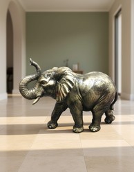 Casa Padrino Luxus Deko Skulptur Elefant Gold Patinierter H. 47 cm - Deko Skulptur - Deko Figur - Tierfigur - Gartendeko Casa Padrino Luxus Deko Skulptur Elefant Gold Patinierter H. 47 cm - Deko Skulptur - Deko Figur - Tierfigur - Gartendeko