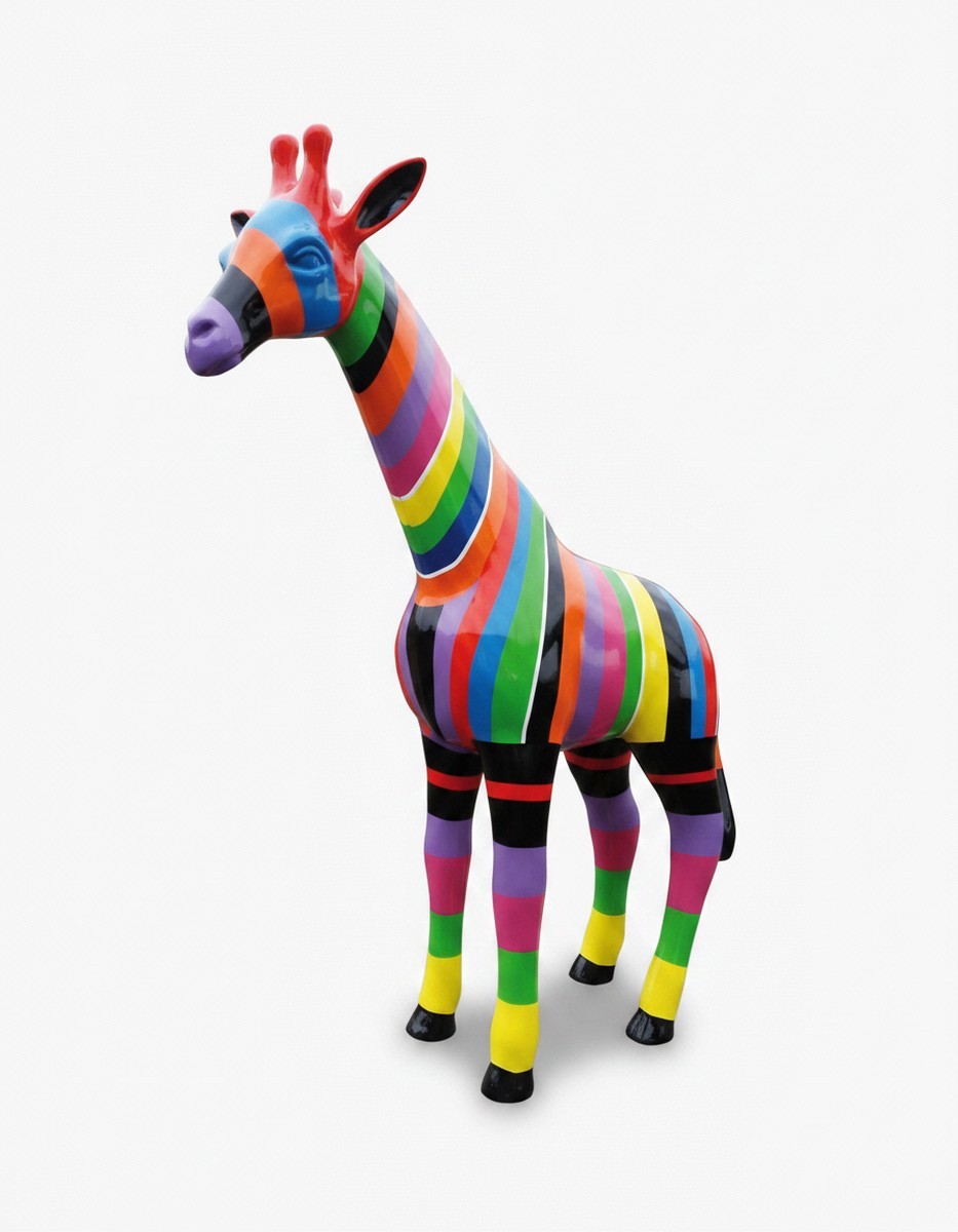 Casa Padrino scultura decorativa di lusso Giraffe Gestreift A. 50 cm - Scultura decorativa - Figura decorativa - Figura animale - Decorazione da giardino Casa Padrino scultura decorativa di lusso Giraffe Gestreift A. 50 cm - Scultura decorativa - Figura decorativa - Figura animale - Decorazione da giardino