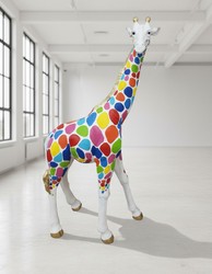 Casa Padrino Luxus Deko Skulptur Giraffe Designaufgaben Multicolor H. 77 cm - Deko Skulptur - Deko Figur - Tierfigur - Gartendeko Casa Padrino Luxus Deko Skulptur Giraffe Designaufgaben Multicolor H. 77 cm - Deko Skulptur - Deko Figur - Tierfigur - Gartendeko