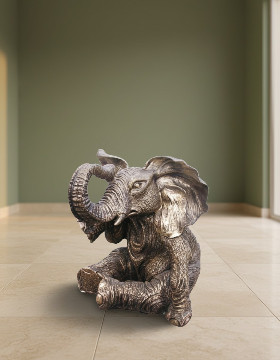 Casa Padrino luxury decorative sculpture Elefant Couchtisch H. 48 cm - Decorative sculpture - Decorative figure - Animal figure - Garden decoration Casa Padrino luxury decorative sculpture Elefant Couchtisch H. 48 cm - Decorative sculpture - Decorative figure - Animal figure - Garden decoration