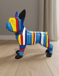 Casa Padrino Luxus Deko Skulptur Hund Französische Bulldogge Rykiel Stripes H. 178 cm - Riesige Gartenskulptur - Lebensgroße Skulptur - XXL Deko Skulptur - XXL Deko Figur Casa Padrino Luxus Deko Skulptur Hund Französische Bulldogge Rykiel Stripes H. 178 cm - Riesige Gartenskulptur - Lebensgroße Skulptur - XXL Deko Skulptur - XXL Deko Figur