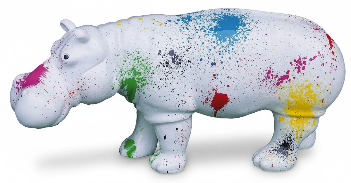 Casa Padrino escultura decorativa de lujo Nilpferd Splash A. 45 cm - Escultura decorativa - Figura decorativa - Figura de animal - Decoración de jardín Casa Padrino escultura decorativa de lujo Nilpferd Splash A. 45 cm - Escultura decorativa - Figura decorativa - Figura de animal - Decoración de jardín