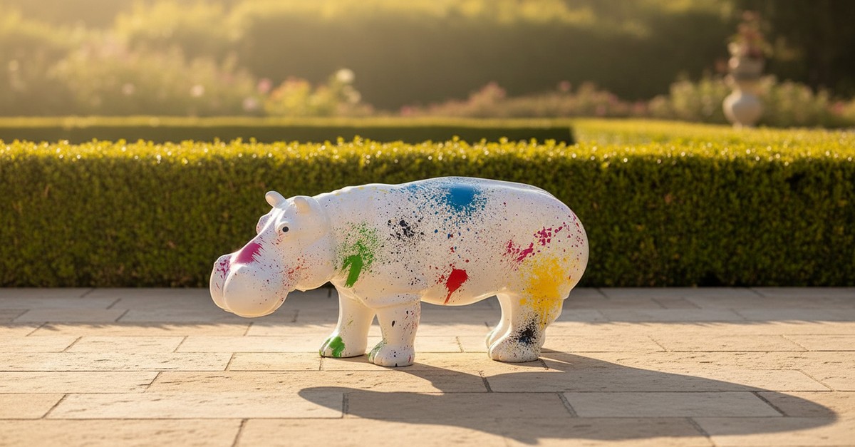 Casa Padrino escultura decorativa de lujo Nilpferd Splash A. 45 cm - Escultura decorativa - Figura decorativa - Figura de animal - Decoración de jardín Casa Padrino escultura decorativa de lujo Nilpferd Splash A. 45 cm - Escultura decorativa - Figura decorativa - Figura de animal - Decoración de jardín
