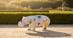 Casa Padrino escultura decorativa de lujo Nilpferd Splash A. 45 cm - Escultura decorativa - Figura decorativa - Figura de animal - Decoración de jardín Casa Padrino escultura decorativa de lujo Nilpferd Splash A. 45 cm - Escultura decorativa - Figura decorativa - Figura de animal - Decoración de jardín