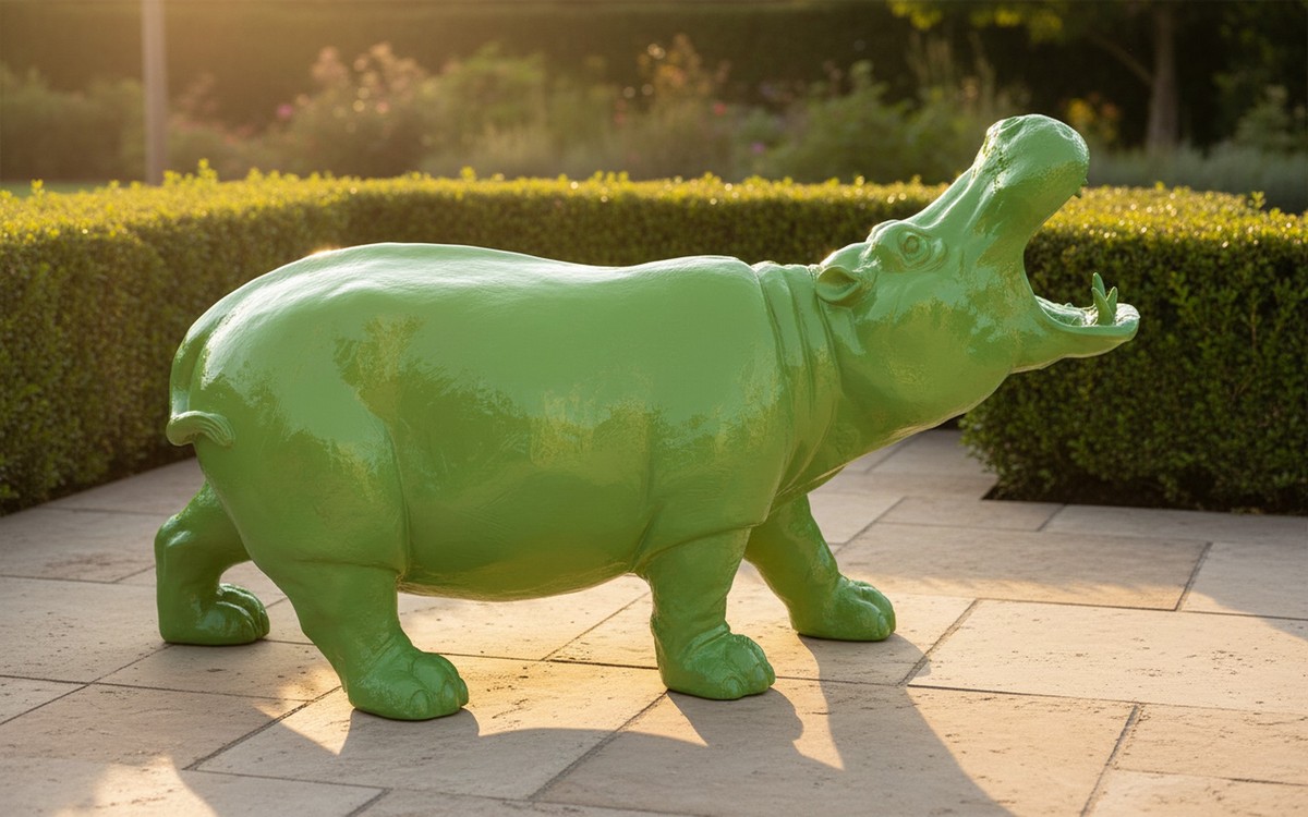 Casa Padrino escultura decorativa de lujo Nilpferd A. 70 cm - Escultura decorativa - Figura decorativa - Figura de animal - Decoración de jardín Casa Padrino escultura decorativa de lujo Nilpferd A. 70 cm - Escultura decorativa - Figura decorativa - Figura de animal - Decoración de jardín