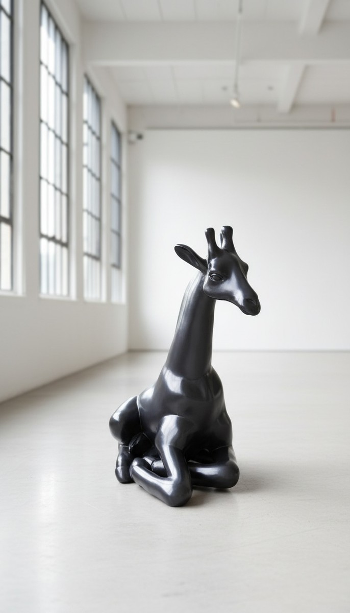 Casa Padrino scultura decorativa di lusso Giraffe Sitzend A. 80 cm - Scultura decorativa - Figura decorativa - Figura animale - Decorazione da giardino Casa Padrino scultura decorativa di lusso Giraffe Sitzend A. 80 cm - Scultura decorativa - Figura decorativa - Figura animale - Decorazione da giardino
