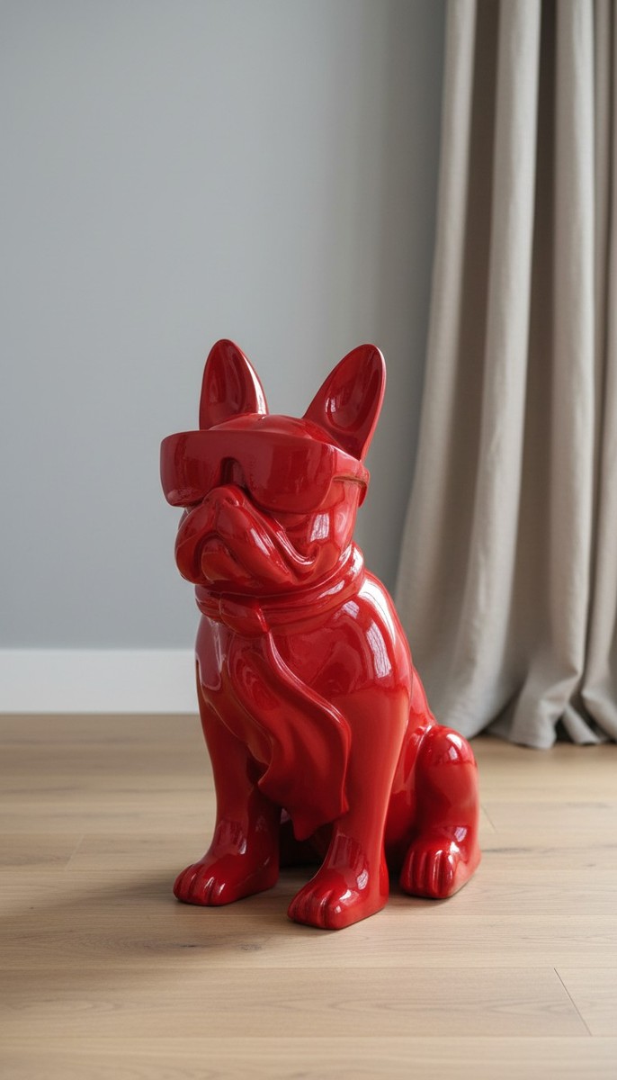 Casa Padrino sculpture décorative de luxe Hund Bulldogge Brille H. 80 cm - Sculpture décorative - Figurine décorative - Figurine animale - Décoration de jardin Casa Padrino sculpture décorative de luxe Hund Bulldogge Brille H. 80 cm - Sculpture décorative - Figurine décorative - Figurine animale - Décoration de jardin