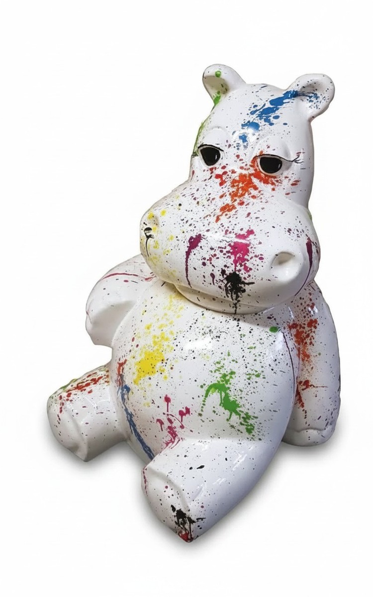 Casa Padrino scultura decorativa di lusso Nilpferd Sitzen Splash A. 95 cm - Scultura decorativa - Figura decorativa - Figura animale - Decorazione da giardino Casa Padrino scultura decorativa di lusso Nilpferd Sitzen Splash A. 95 cm - Scultura decorativa - Figura decorativa - Figura animale - Decorazione da giardino