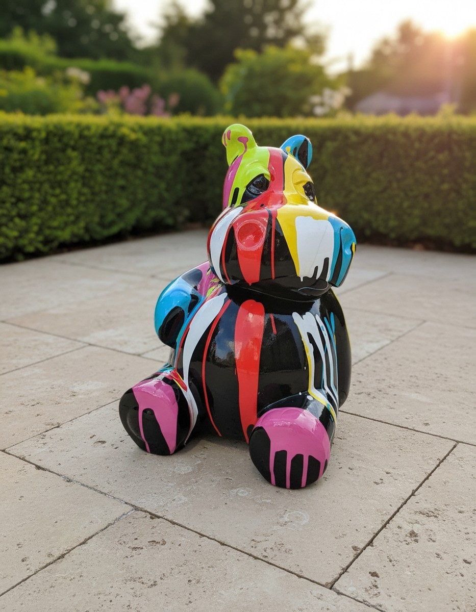 Casa Padrino scultura decorativa di lusso Nilpferd Sitzt Trash A. 95 cm - Scultura decorativa - Figura decorativa - Figura animale - Decorazione da giardino Casa Padrino scultura decorativa di lusso Nilpferd Sitzt Trash A. 95 cm - Scultura decorativa - Figura decorativa - Figura animale - Decorazione da giardino