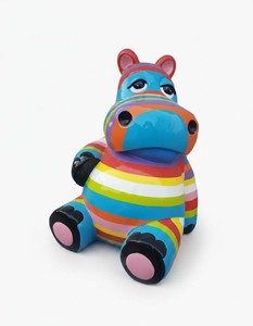Casa Padrino scultura decorativa di lusso Nilpferd Sitzen Striped A. 95 cm - Scultura decorativa - Figura decorativa - Figura animale - Decorazione da giardino Casa Padrino scultura decorativa di lusso Nilpferd Sitzen Striped A. 95 cm - Scultura decorativa - Figura decorativa - Figura animale - Decorazione da giardino
