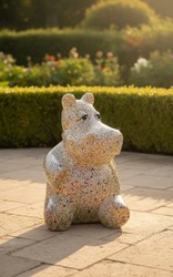 Casa Padrino scultura decorativa di lusso Nilpferd Sitzen Granit A. 95 cm - Scultura decorativa - Figura decorativa - Figura animale - Decorazione da giardino Casa Padrino scultura decorativa di lusso Nilpferd Sitzen Granit A. 95 cm - Scultura decorativa - Figura decorativa - Figura animale - Decorazione da giardino