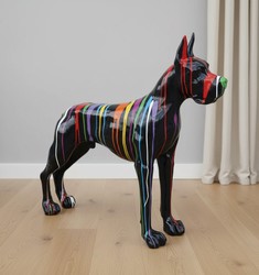 Casa Padrino scultura decorativa di lusso Hund Mastiff Trash A. 111 cm - Enorme scultura da giardino - Scultura a grandezza naturale - Scultura decorativa XXL Casa Padrino scultura decorativa di lusso Hund Mastiff Trash A. 111 cm - Enorme scultura da giardino - Scultura a grandezza naturale - Scultura decorativa XXL