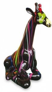 Casa Padrino sculpture décorative de luxe Giraffe Sitzend Trash H. 80 cm - Sculpture décorative - Figurine décorative - Figurine animale - Décoration de jardin Casa Padrino sculpture décorative de luxe Giraffe Sitzend Trash H. 80 cm - Sculpture décorative - Figurine décorative - Figurine animale - Décoration de jardin