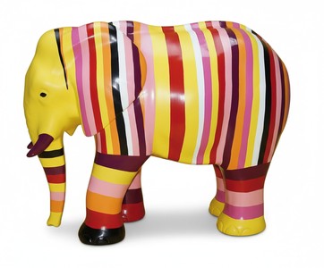 Casa Padrino sculpture décorative de luxe Elefant Gestreifter H. 60 cm - Sculpture décorative - Figurine décorative - Figurine animale - Décoration de jardin Casa Padrino sculpture décorative de luxe Elefant Gestreifter H. 60 cm - Sculpture décorative - Figurine décorative - Figurine animale - Décoration de jardin