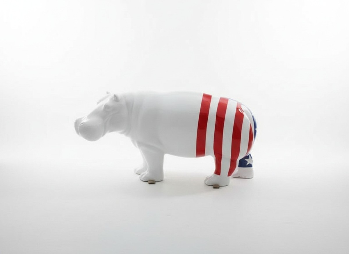 Casa Padrino Luxus Deko Skulptur Nilpferd USA H. 45 cm - Deko Skulptur - Deko Figur - Tierfigur - Gartendeko Casa Padrino Luxus Deko Skulptur Nilpferd USA H. 45 cm - Deko Skulptur - Deko Figur - Tierfigur - Gartendeko