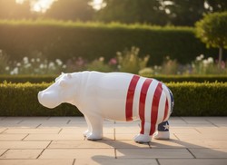 Casa Padrino Luxus Deko Skulptur Nilpferd USA H. 45 cm - Deko Skulptur - Deko Figur - Tierfigur - Gartendeko Casa Padrino Luxus Deko Skulptur Nilpferd USA H. 45 cm - Deko Skulptur - Deko Figur - Tierfigur - Gartendeko