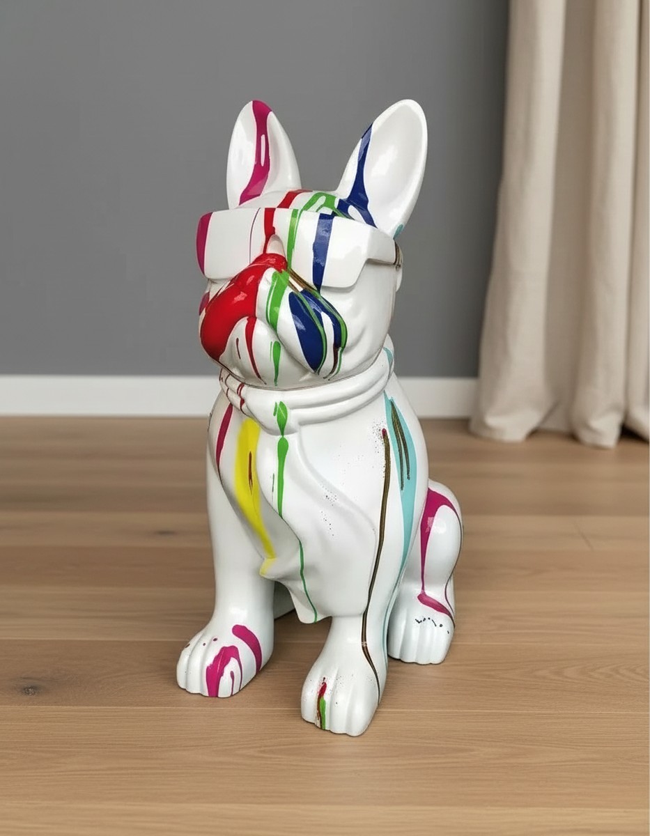 Casa Padrino scultura decorativa di lusso Hund Bulldogge Trash Brille A. 85 cm - Scultura decorativa - Figura decorativa - Figura animale - Decorazione da giardino Casa Padrino scultura decorativa di lusso Hund Bulldogge Trash Brille A. 85 cm - Scultura decorativa - Figura decorativa - Figura animale - Decorazione da giardino