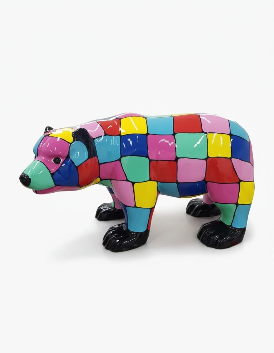 Casa Padrino Luxus Deko Skulptur Bär Multicolored SPOT H. 60 cm - Deko Skulptur - Deko Figur - Tierfigur - Gartendeko Casa Padrino Luxus Deko Skulptur Bär Multicolored SPOT H. 60 cm - Deko Skulptur - Deko Figur - Tierfigur - Gartendeko
