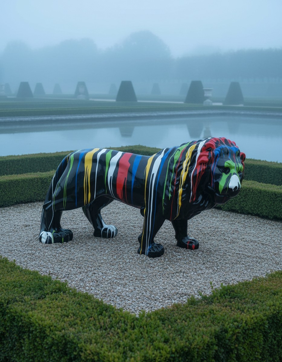 Casa Padrino sculpture décorative de luxe Raubkatze Löwenmüll H. 120 cm - Immense sculpture de jardin - Sculpture grandeur nature - Sculpture décorative XXL Casa Padrino sculpture décorative de luxe Raubkatze Löwenmüll H. 120 cm - Immense sculpture de jardin - Sculpture grandeur nature - Sculpture décorative XXL