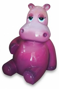 Casa Padrino sculpture décorative de luxe Nilpferd Sitzen Ombre H. 95 cm - Sculpture décorative - Figurine décorative - Figurine animale - Décoration de jardin Casa Padrino sculpture décorative de luxe Nilpferd Sitzen Ombre H. 95 cm - Sculpture décorative - Figurine décorative - Figurine animale - Décoration de jardin