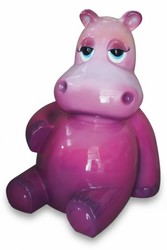 Casa Padrino scultura decorativa di lusso Nilpferd Sitzen Ombre A. 95 cm - Scultura decorativa - Figura decorativa - Figura animale - Decorazione da giardino