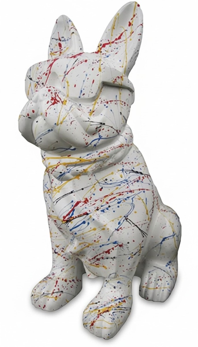 Casa Padrino scultura decorativa di lusso Hund Bulldogge Brille Bunter Krawatte A. 80 cm - Scultura decorativa - Figura decorativa - Figura animale - Decorazione da giardino Casa Padrino scultura decorativa di lusso Hund Bulldogge Brille Bunter Krawatte A. 80 cm - Scultura decorativa - Figura decorativa - Figura animale - Decorazione da giardino