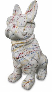 Casa Padrino sculpture décorative de luxe Hund Bulldogge Brille Bunter Krawatte H. 80 cm - Sculpture décorative - Figurine décorative - Figurine animale - Décoration de jardin Casa Padrino sculpture décorative de luxe Hund Bulldogge Brille Bunter Krawatte H. 80 cm - Sculpture décorative - Figurine décorative - Figurine animale - Décoration de jardin