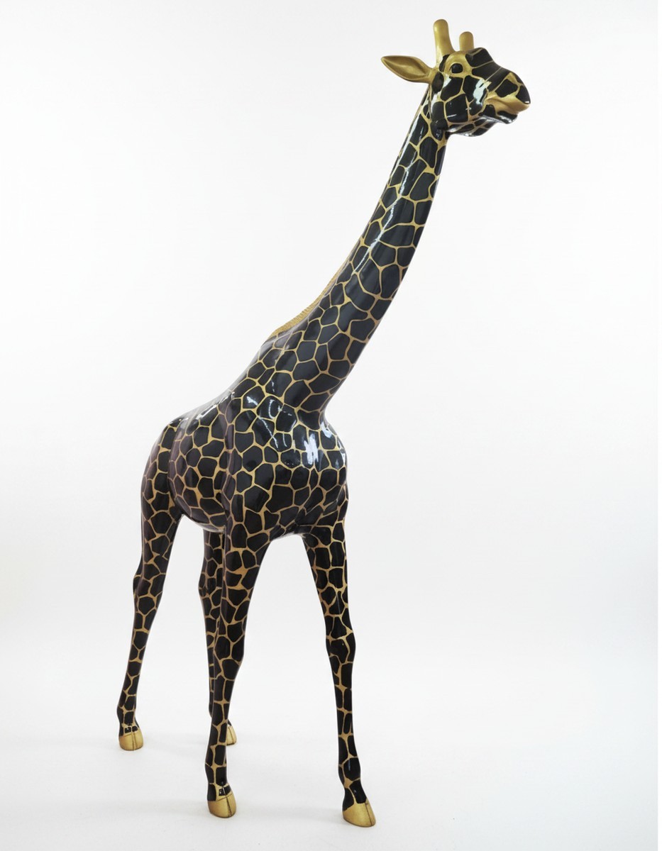 Casa Padrino sculpture décorative de luxe Giraffe Schwarzgold H. 320 cm - Immense sculpture de jardin - Sculpture grandeur nature - Sculpture décorative XXL Casa Padrino sculpture décorative de luxe Giraffe Schwarzgold H. 320 cm - Immense sculpture de jardin - Sculpture grandeur nature - Sculpture décorative XXL