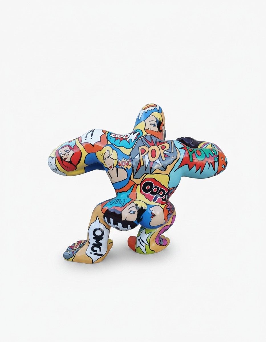 Casa Padrino scultura decorativa di lusso Affe Kong Wütende Pop Art Gorilla A. 102 cm - Enorme scultura da giardino - Scultura a grandezza naturale - Scultura decorativa XXL Casa Padrino scultura decorativa di lusso Affe Kong Wütende Pop Art Gorilla A. 102 cm - Enorme scultura da giardino - Scultura a grandezza naturale - Scultura decorativa XXL