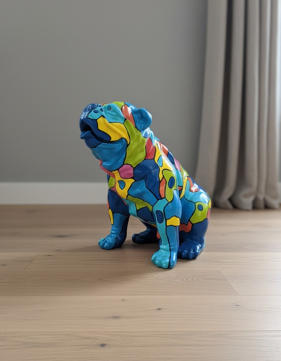 Casa Padrino scultura decorativa di lusso Hund Sitzend Mosaik Bulldogge A. 67 cm - Scultura decorativa - Figura decorativa - Figura animale - Decorazione da giardino Casa Padrino scultura decorativa di lusso Hund Sitzend Mosaik Bulldogge A. 67 cm - Scultura decorativa - Figura decorativa - Figura animale - Decorazione da giardino