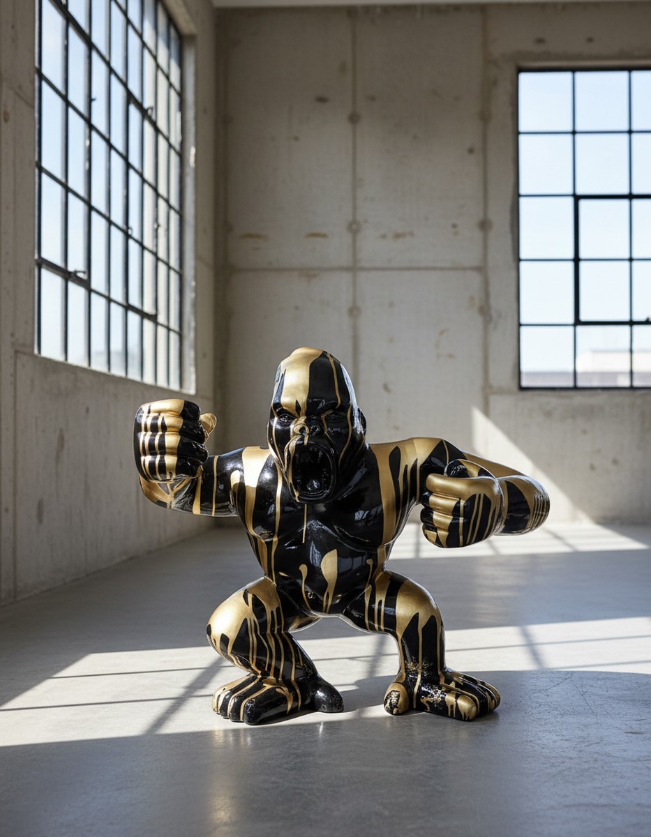 Casa Padrino scultura decorativa di lusso Affe Kong Wütende Gorilla Trash Silver Oder G A. 102 cm - Enorme scultura da giardino - Scultura a grandezza naturale - Scultura decorativa XXL Casa Padrino scultura decorativa di lusso Affe Kong Wütende Gorilla Trash Silver Oder G A. 102 cm - Enorme scultura da giardino - Scultura a grandezza naturale - Scultura decorativa XXL