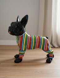 Casa Padrino escultura decorativa de lujo Hund Französische Bulldoggen Streifen A. 178 cm - Escultura de jardín enorme - Escultura de tamaño natural - Escultura decorativa XXL Casa Padrino escultura decorativa de lujo Hund Französische Bulldoggen Streifen A. 178 cm - Escultura de jardín enorme - Escultura de tamaño natural - Escultura decorativa XXL
