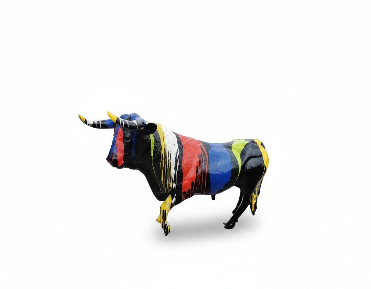 Casa Padrino scultura decorativa di lusso Kuh Stier Trash A. 150 cm - Enorme scultura da giardino - Scultura a grandezza naturale - Scultura decorativa XXL Casa Padrino scultura decorativa di lusso Kuh Stier Trash A. 150 cm - Enorme scultura da giardino - Scultura a grandezza naturale - Scultura decorativa XXL