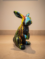Casa Padrino scultura decorativa di lusso Hase Kaninchen Sitzen Trash A. 120 cm - Enorme scultura da giardino - Scultura a grandezza naturale - Scultura decorativa XXL Casa Padrino scultura decorativa di lusso Hase Kaninchen Sitzen Trash A. 120 cm - Enorme scultura da giardino - Scultura a grandezza naturale - Scultura decorativa XXL