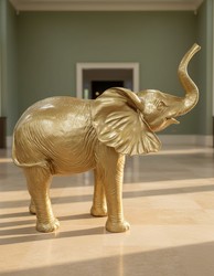 Casa Padrino scultura decorativa di lusso Elefant GOLD A. 160 cm - Enorme scultura da giardino - Scultura a grandezza naturale - Scultura decorativa XXL Casa Padrino scultura decorativa di lusso Elefant GOLD A. 160 cm - Enorme scultura da giardino - Scultura a grandezza naturale - Scultura decorativa XXL