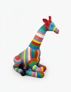 Casa Padrino escultura decorativa de lujo Giraffe Gestreifte Sitzend A. 80 cm - Escultura decorativa - Figura decorativa - Figura de animal - Decoración de jardín Casa Padrino escultura decorativa de lujo Giraffe Gestreifte Sitzend A. 80 cm - Escultura decorativa - Figura decorativa - Figura de animal - Decoración de jardín