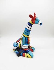 Casa Padrino escultura decorativa de lujo Giraffe Rykiel Sitzend A. 80 cm - Escultura decorativa - Figura decorativa - Figura de animal - Decoración de jardín Casa Padrino escultura decorativa de lujo Giraffe Rykiel Sitzend A. 80 cm - Escultura decorativa - Figura decorativa - Figura de animal - Decoración de jardín