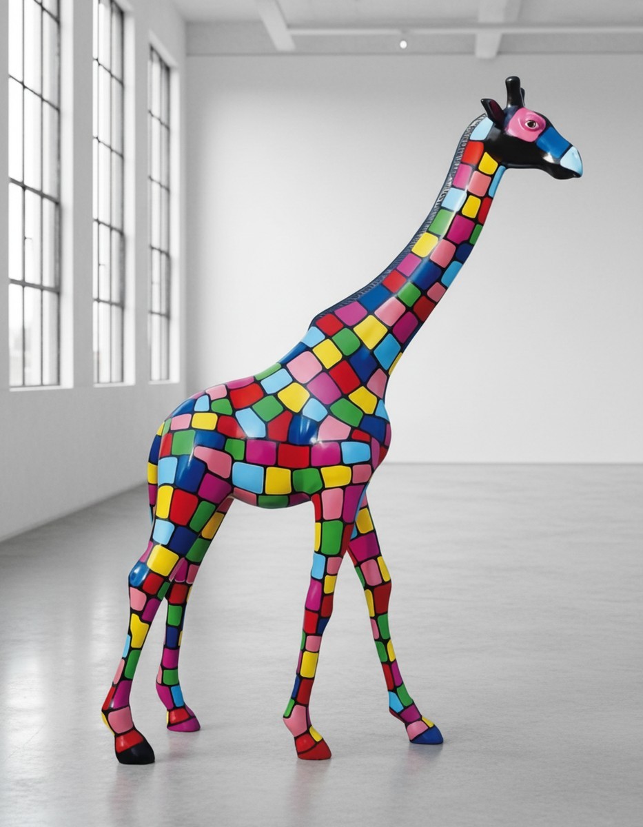 Casa Padrino escultura decorativa de lujo Giraffe Bunt A. 230 cm - Escultura de jardín enorme - Escultura de tamaño natural - Escultura decorativa XXL Casa Padrino escultura decorativa de lujo Giraffe Bunt A. 230 cm - Escultura de jardín enorme - Escultura de tamaño natural - Escultura decorativa XXL