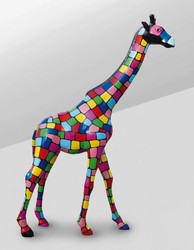 Casa Padrino escultura decorativa de lujo Giraffe Bunt A. 230 cm - Escultura de jardín enorme - Escultura de tamaño natural - Escultura decorativa XXL Casa Padrino escultura decorativa de lujo Giraffe Bunt A. 230 cm - Escultura de jardín enorme - Escultura de tamaño natural - Escultura decorativa XXL