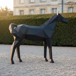 Casa Padrino Luxus Deko Skulptur Pferd Facettiertes H. 190 cm - Riesige Gartenskulptur - Lebensgroße Skulptur - XXL Deko Skulptur - XXL Deko Figur Casa Padrino Luxus Deko Skulptur Pferd Facettiertes H. 190 cm - Riesige Gartenskulptur - Lebensgroße Skulptur - XXL Deko Skulptur - XXL Deko Figur